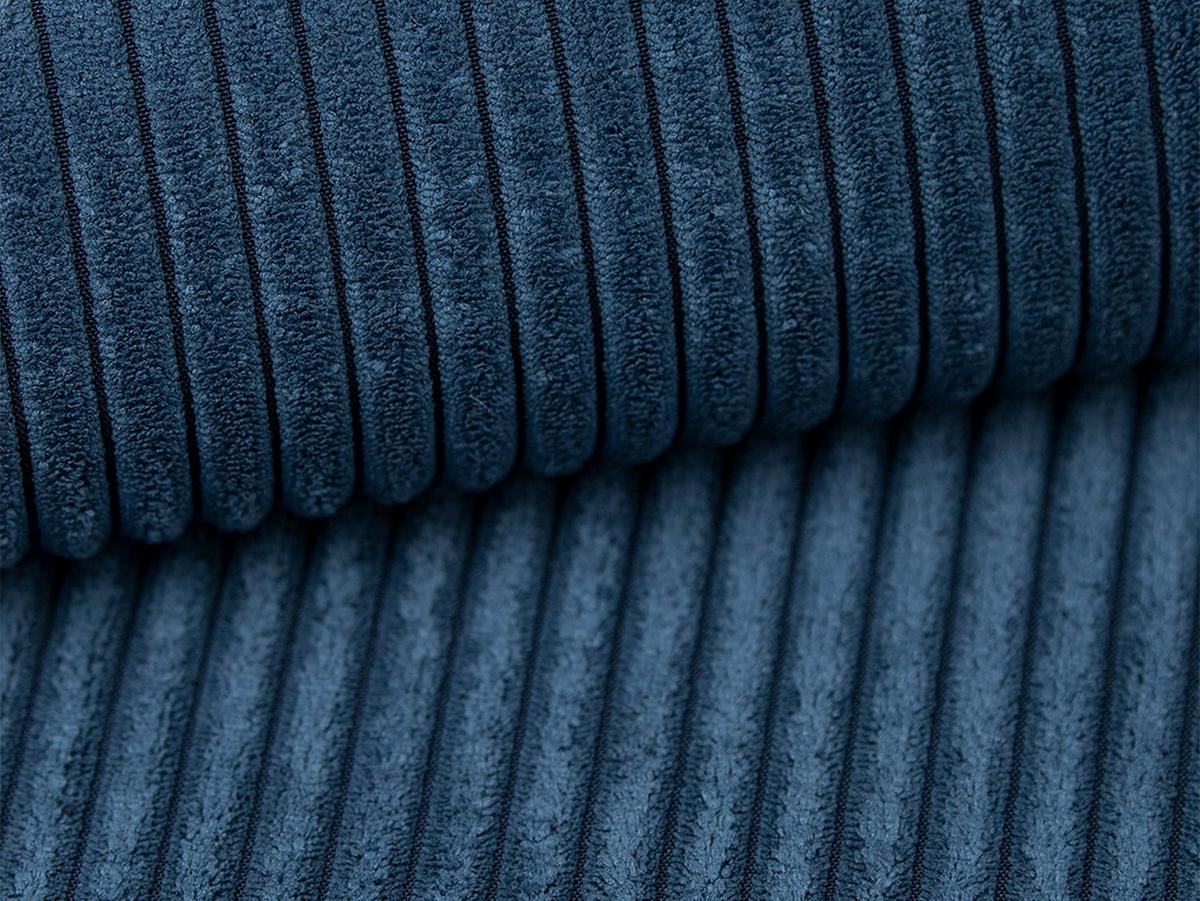 SOFA - 3 Personen - samt - blau Pineta - Blau, Textil (230/67/180cm) - Vente-Unique
