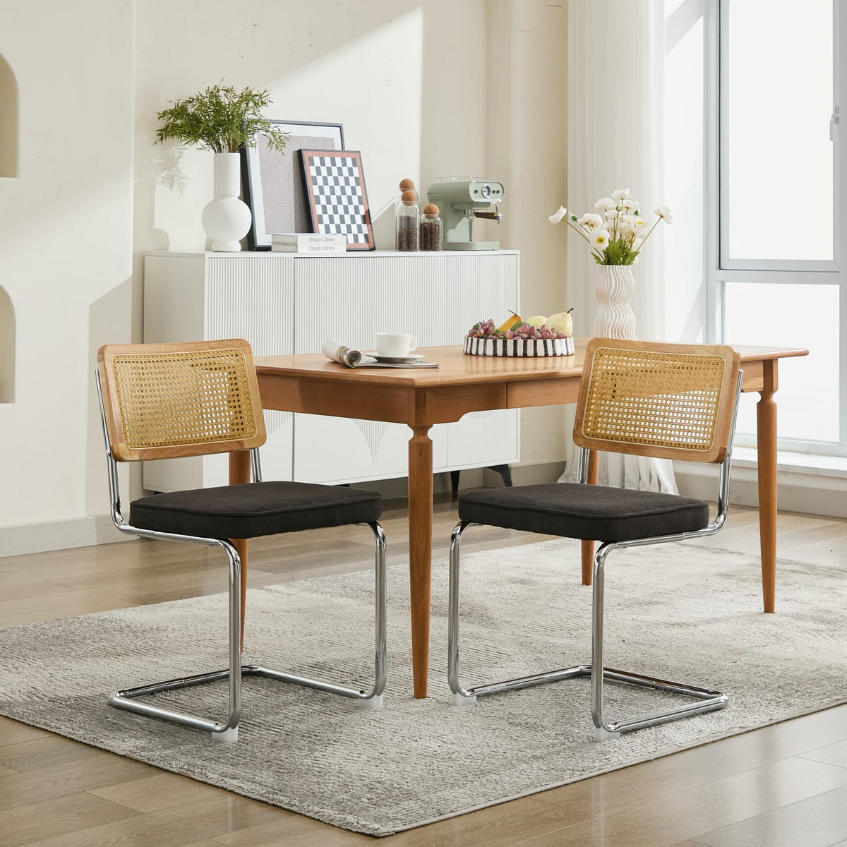 SCHWINGSTUHL DE-36300 2er-Ser mit Rattan-Rückenlehne Schwarz - Schwarz, Metall (47/81/59cm) - ComfortXL