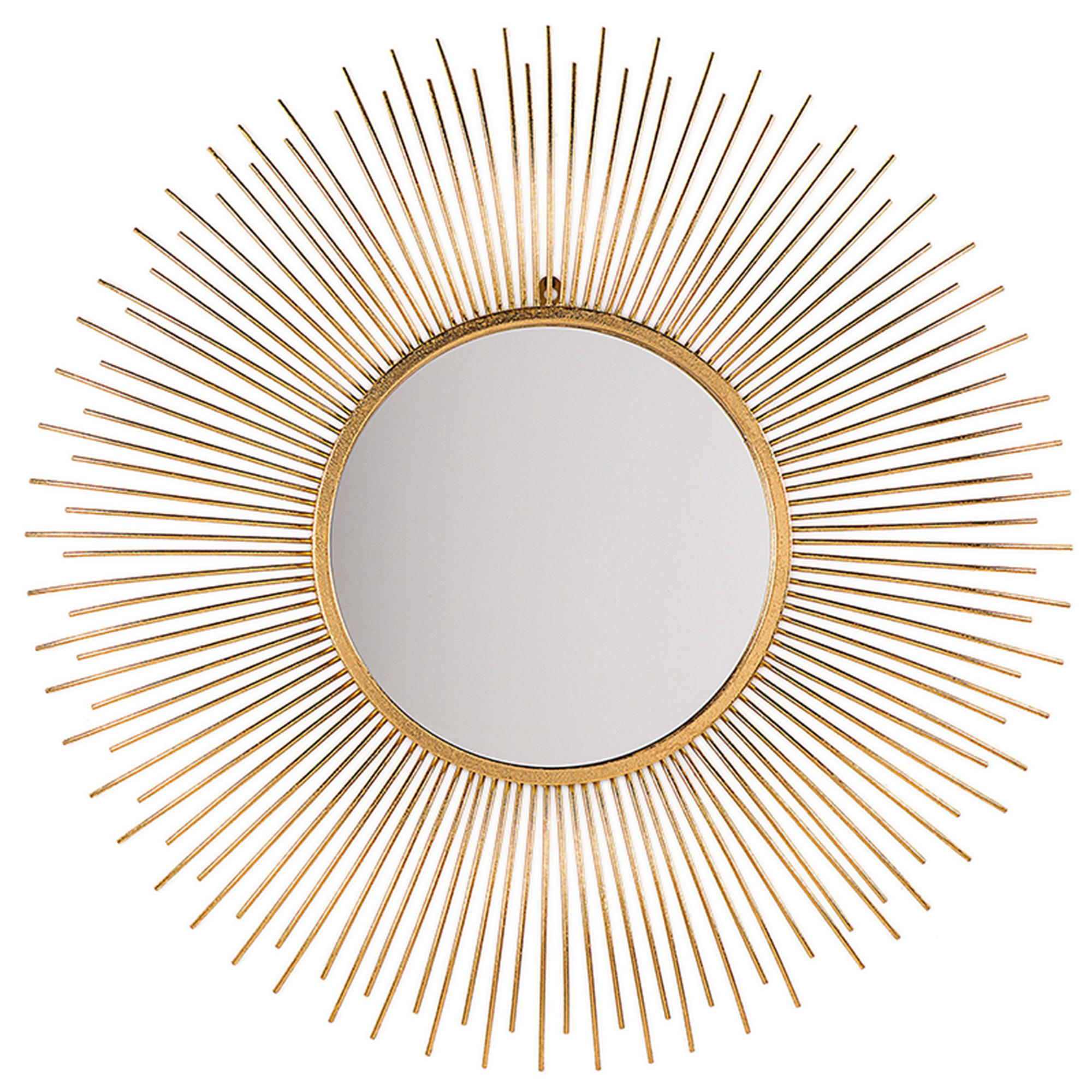 WANDSPIEGEL gold Sonnenform 80 cm Cilly - Goldfarben, Metall (76/76/3cm) - Beliani