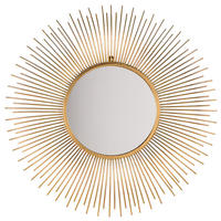 WANDSPIEGEL gold Sonnenform 80 cm Cilly - Goldfarben, Metall (76/76/3cm) - Beliani
