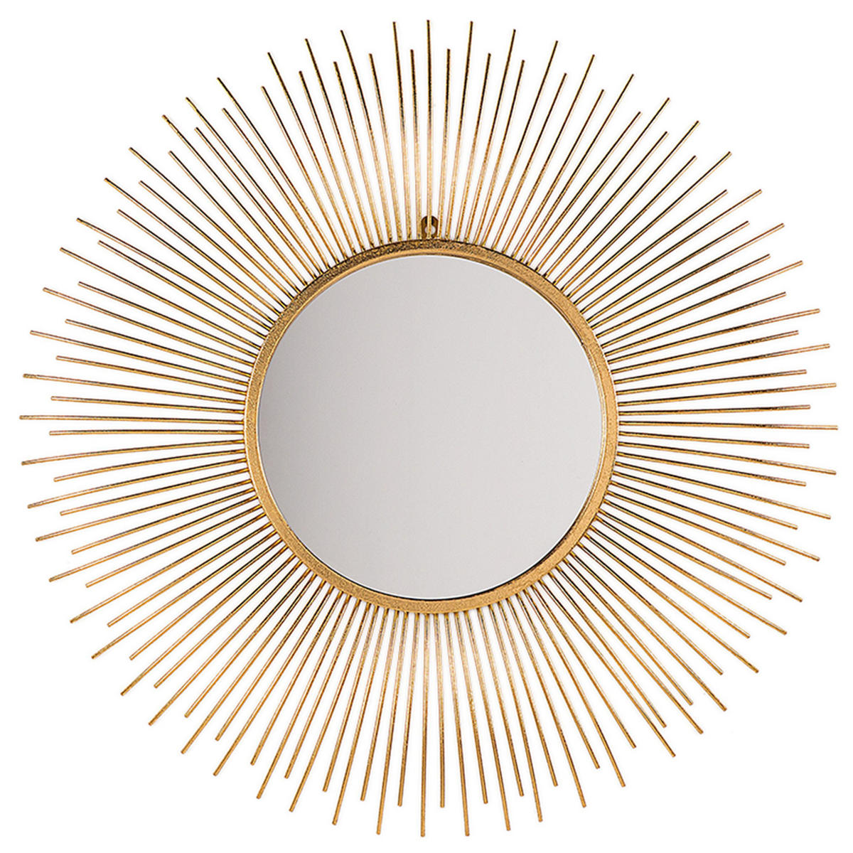 WANDSPIEGEL gold Sonnenform 80 cm Cilly - Goldfarben, Metall (76/76/3cm) - Beliani