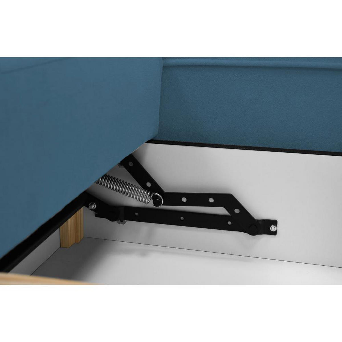 ECKSCHLAFSOFA Carlos dunkelblau - Schwarz/Dunkelblau, Kunststoff/Textil (265/170cm) - Beautysofa