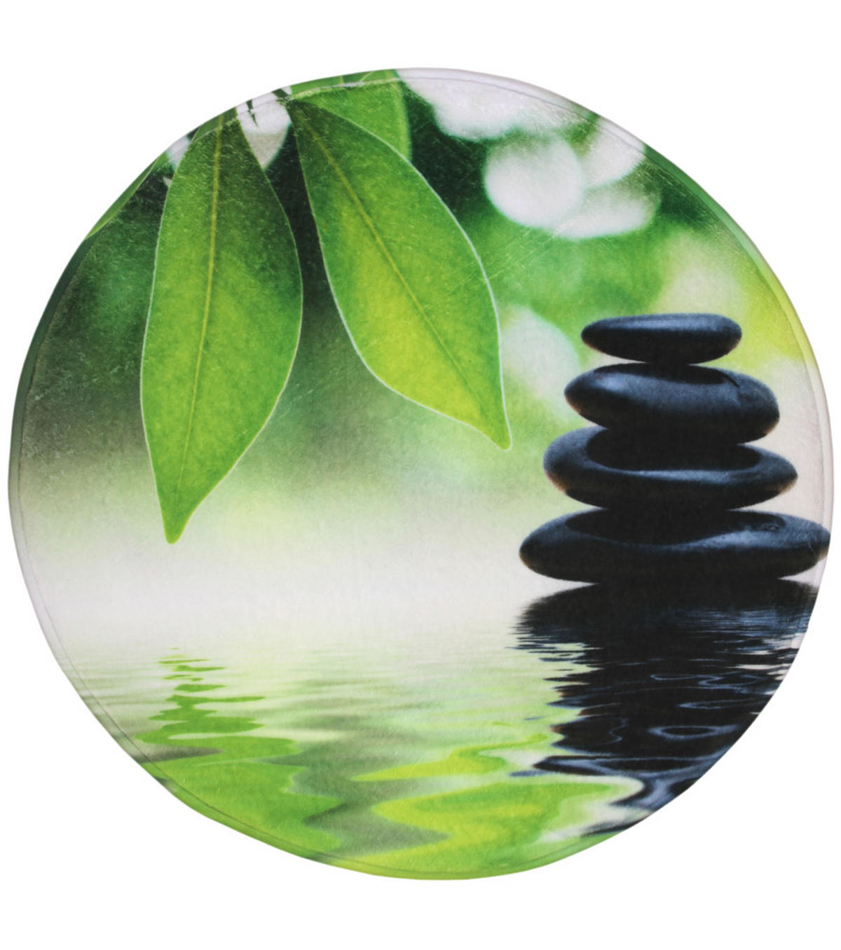 BADTEPPICH rund Harmony Ø 80 cm - Grün, Textil (80/80cm) - Sanilo