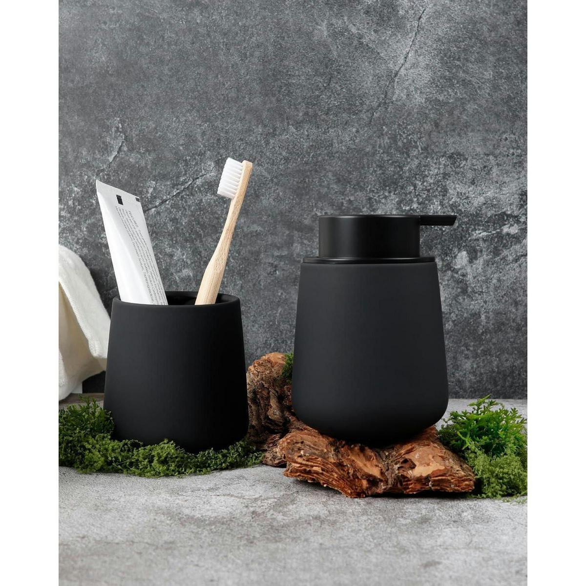 SEIFENSPENDER Keramik Schwarz 350 ml - Schwarz, Keramik (9/12/9cm)