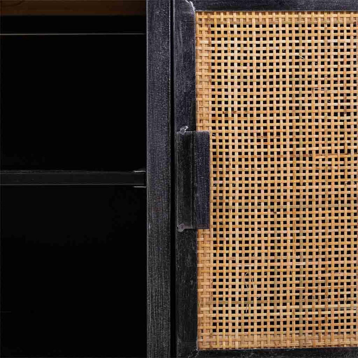 TV-LOWBOARD aus Metall und Holz, schwarz, 120x40x57cm - Multicolor, Metall (120/56.5/40cm) - Wanderlust