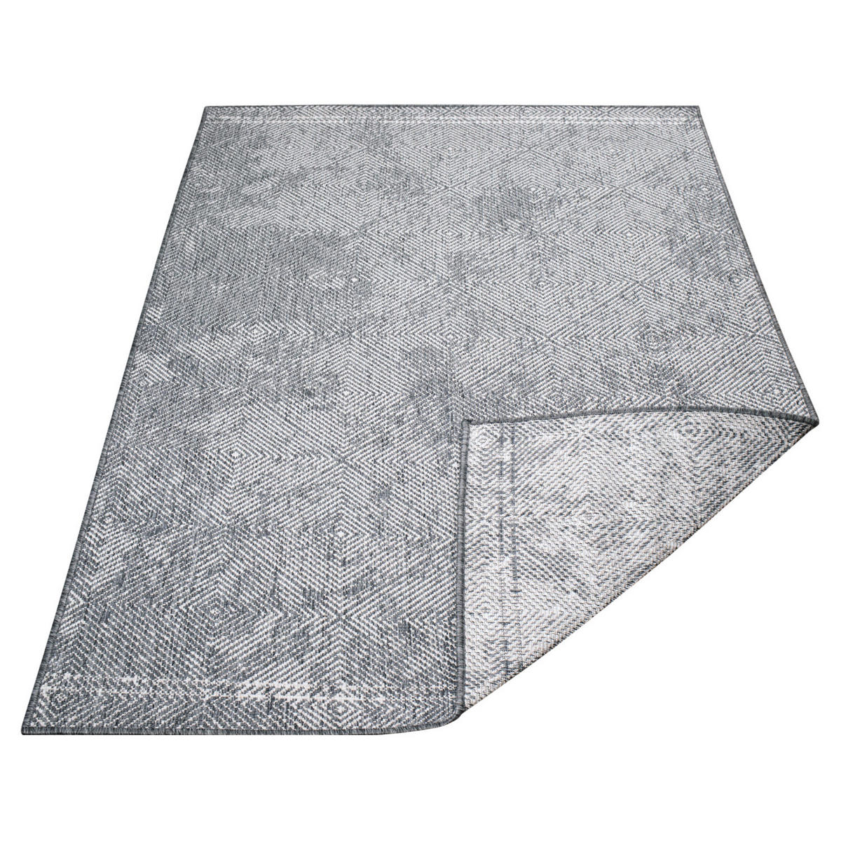 OUTDOOR-TEPPICH DuoRug 5845 Grau 120x170 cm - Grau, Textil (120/170cm) - carpet city