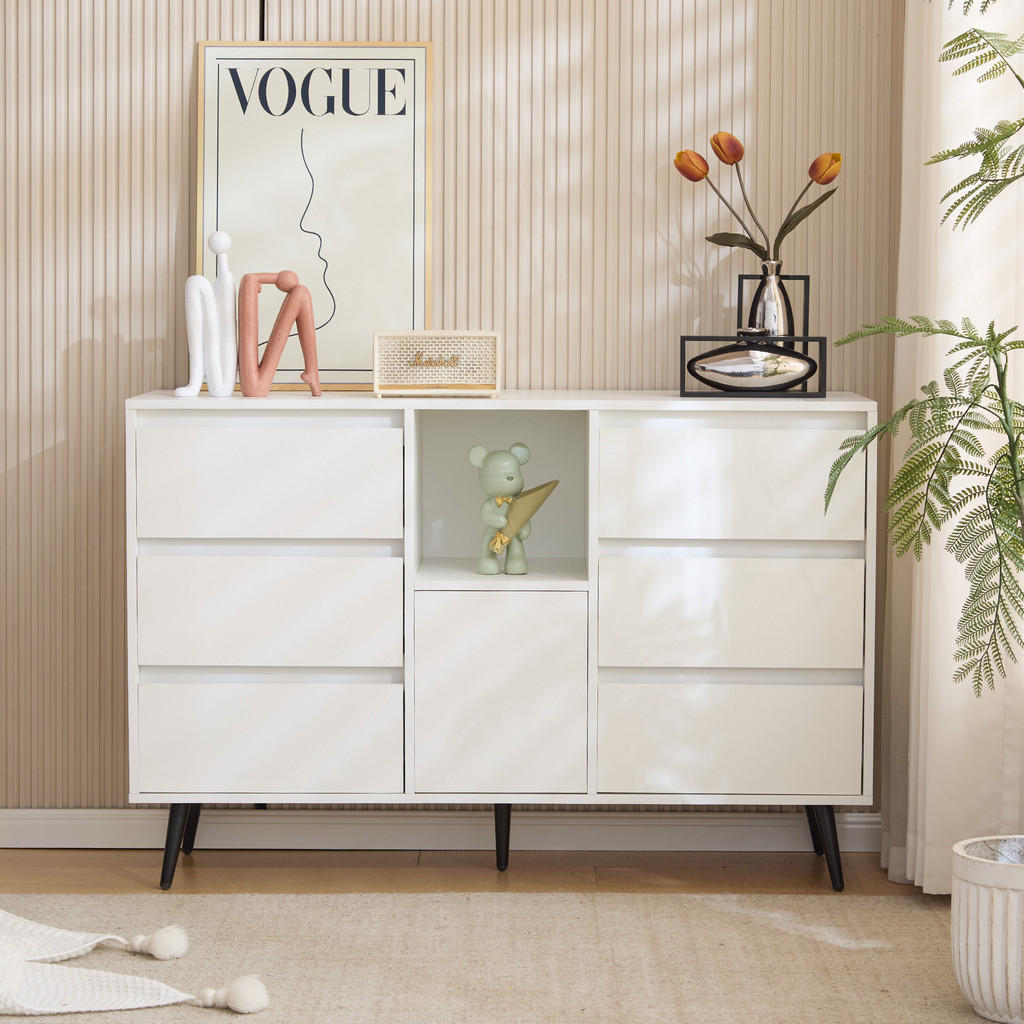 Thumbnail - Urban Meuble Sideboard, Weiß, Holzwerkstoff, Rechteckig, 120x80x40 cm, Wohnzimmer, Kommoden & Sideboards, Sideboards
