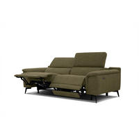 RELAXSOFA FIERO 3-Sitzer mit 2 Relaxfunktionen, olivgrün - Schwarz/Olivgrün, Holzwerkstoff/Textil (212/82/103cm) - Courtois Laville