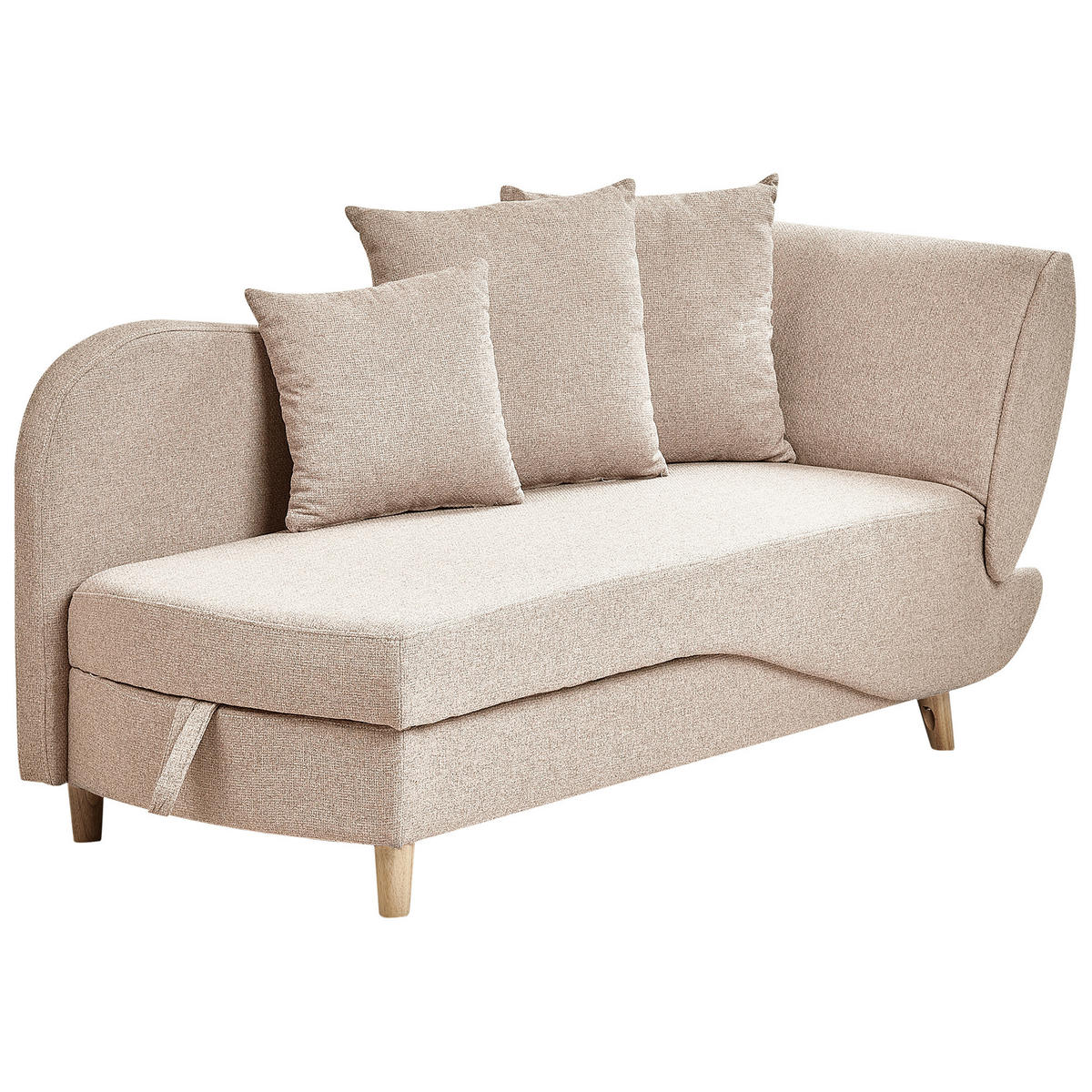 ČALOUNĚNÉ lehátko chaise longue pravostranné Hnědé Meri - světle hnědá, textil (155/76/69cm) - Beliani
