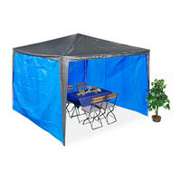 3XPAVILLON-SEITENTEILE - Blau, Kunststoff (300/200/0.1cm) - Relaxdays