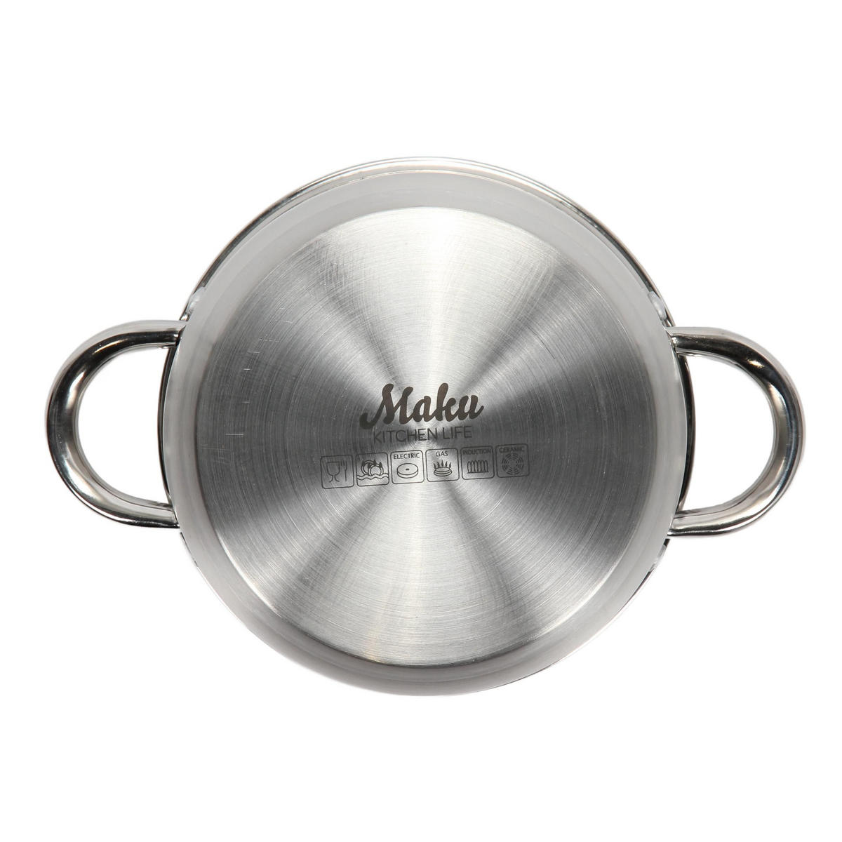 STAHLTOPF mit Glasdeckel 3 l - Silberfarben, Metall (20cm)