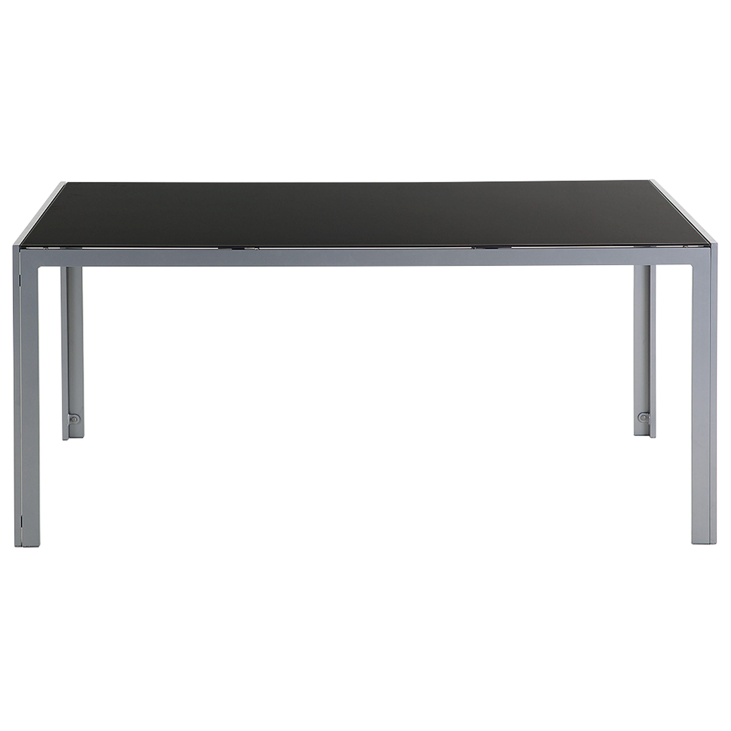 GARTENTISCH Glas schwarz 160/90 cm Catania - Schwarz, Metall (160/91/71cm) - Beliani