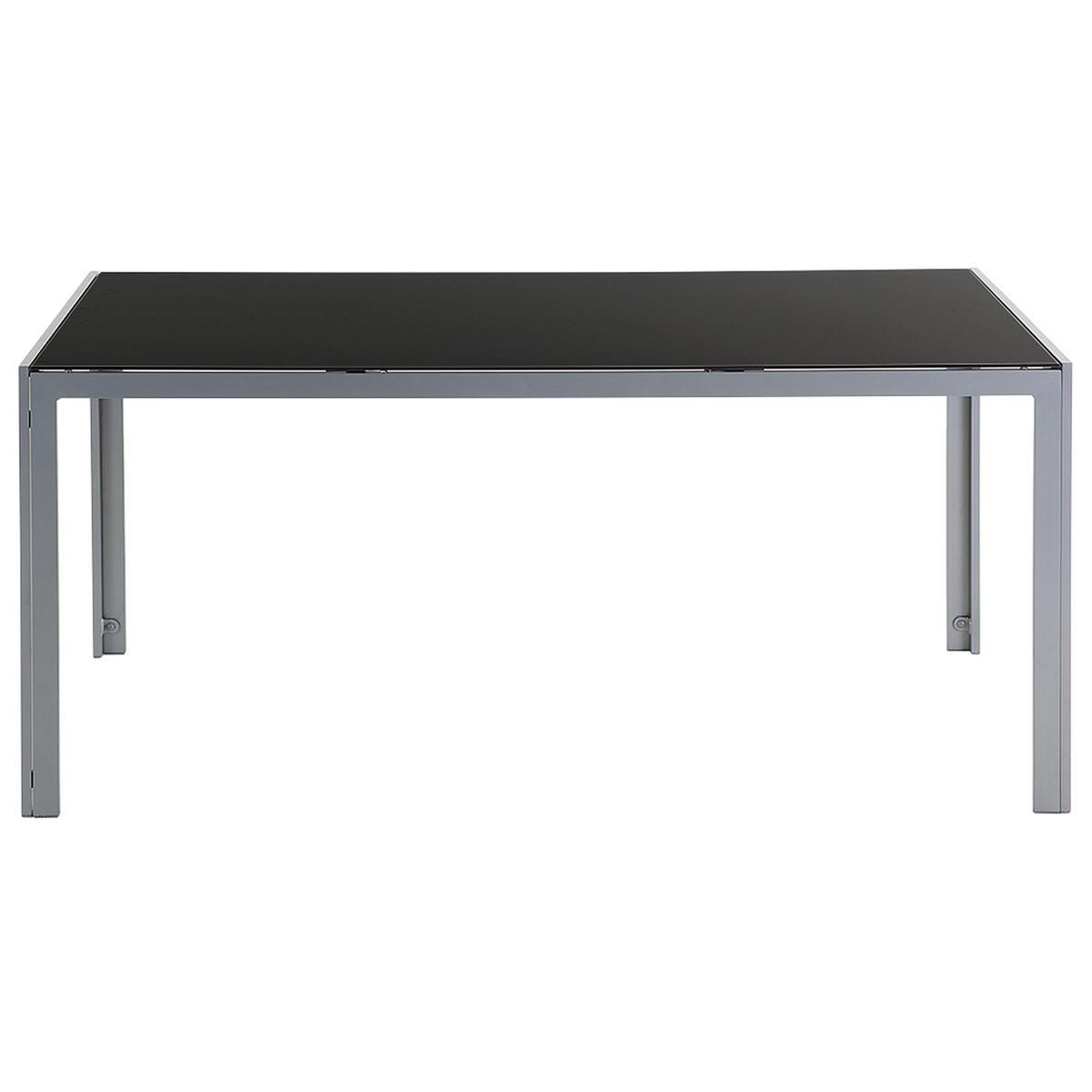 GARTENTISCH Glas schwarz 160/90 cm Catania - Schwarz, Metall (160/91/71cm) - Beliani