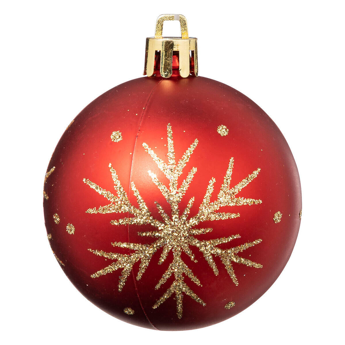 WEIHNACHTSKUGELN Glitzer-Muster Ø 6 cm - Rot, Kunststoff (6/7.2/6cm) - Atmosphera Createur d´interieur
