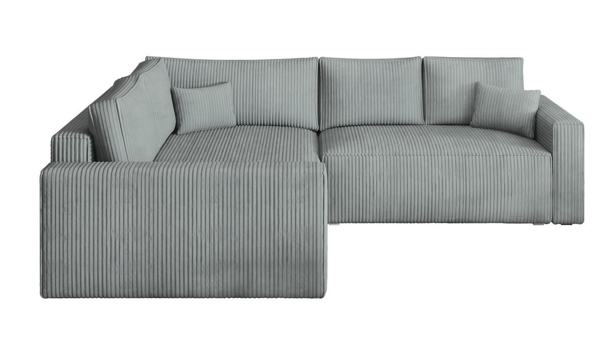 ROHOVÁ SEDAČKA ERONIS světle šedá - šedá/světle šedá, dřevo/textil (265/194cm) - MASSENO