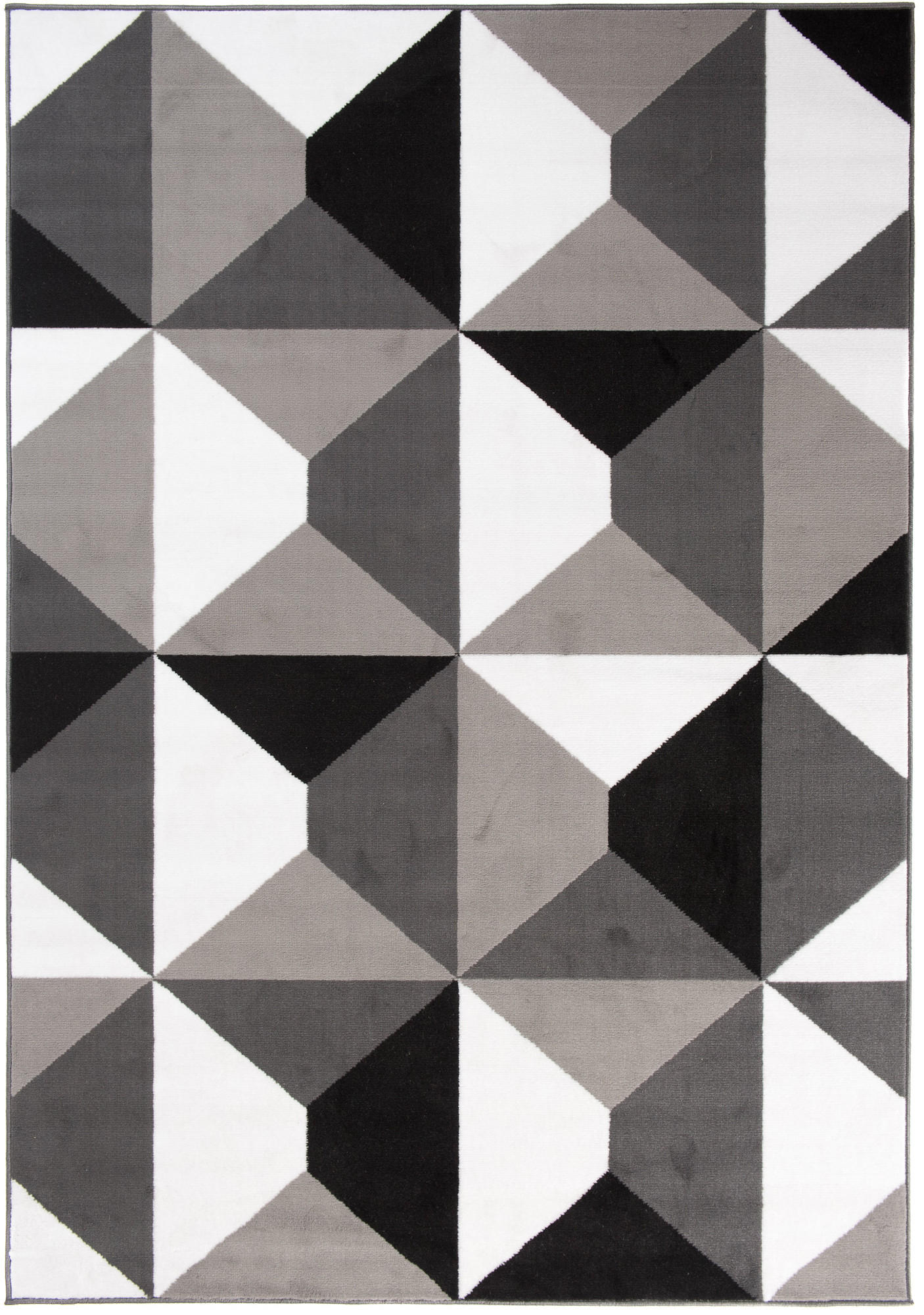 TEPPICH MAYA Grau Vierecke Geometrisch Figuren 130/190 cm - Grau, Textil (130/190cm) - Tapiso