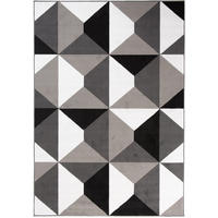 TEPPICH MAYA Grau Vierecke Geometrisch Figuren 130/190 cm - Grau, Textil (130/190cm) - Tapiso