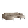 ECKSOFA Designer Modena U Rein stoff Poso Dunkelbeige - Cappuccino, Holz (165/299cm) - Kaiser Möbel