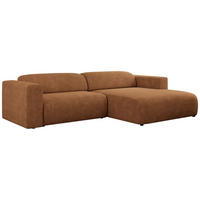 ECKSOFA PASADENA Orange Struktur - Rechts Seite - Schwarz/Orange, Kunststoff/Textil (180/288cm) - MKS