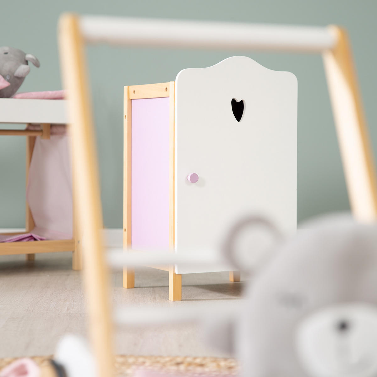 PUPPENKLEIDERSCHRANK Scarlett - Multicolor, Holzwerkstoff (29.5/52/26cm) - Roba
