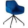 ESSZIMMERSTUHL Samt Dunkelblau - Schwarz/Dunkelblau, Textil/Metall (58/81/58cm) - CLP