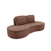 SOFA Molly – Freistehendes halbrundes Designsofa mit zwei eleganten, abnehmbaren RückenKissen, Abriamo Stoff, Größe: 234x101x88 cm, Braun - Braun, Holz/Textil (234/88/101cm) - DomoHome