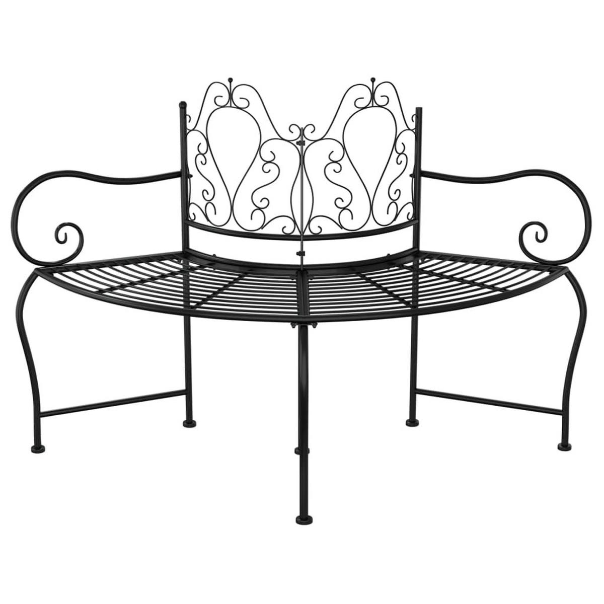 BAUMBANK 150 Cm Schwarz Stahl - Schwarz, Metall (150/95/63.5cm) - vidaXL