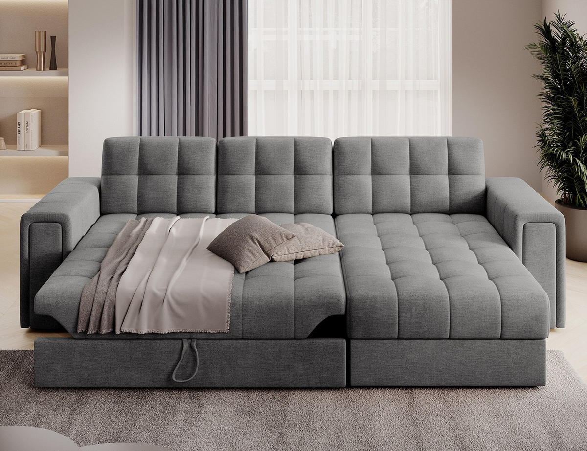 ECKSOFA BLENDI - Dunkelgrau (Monolith 85) - Dunkelgrau, Holzwerkstoff (260/150cm) - Möblo