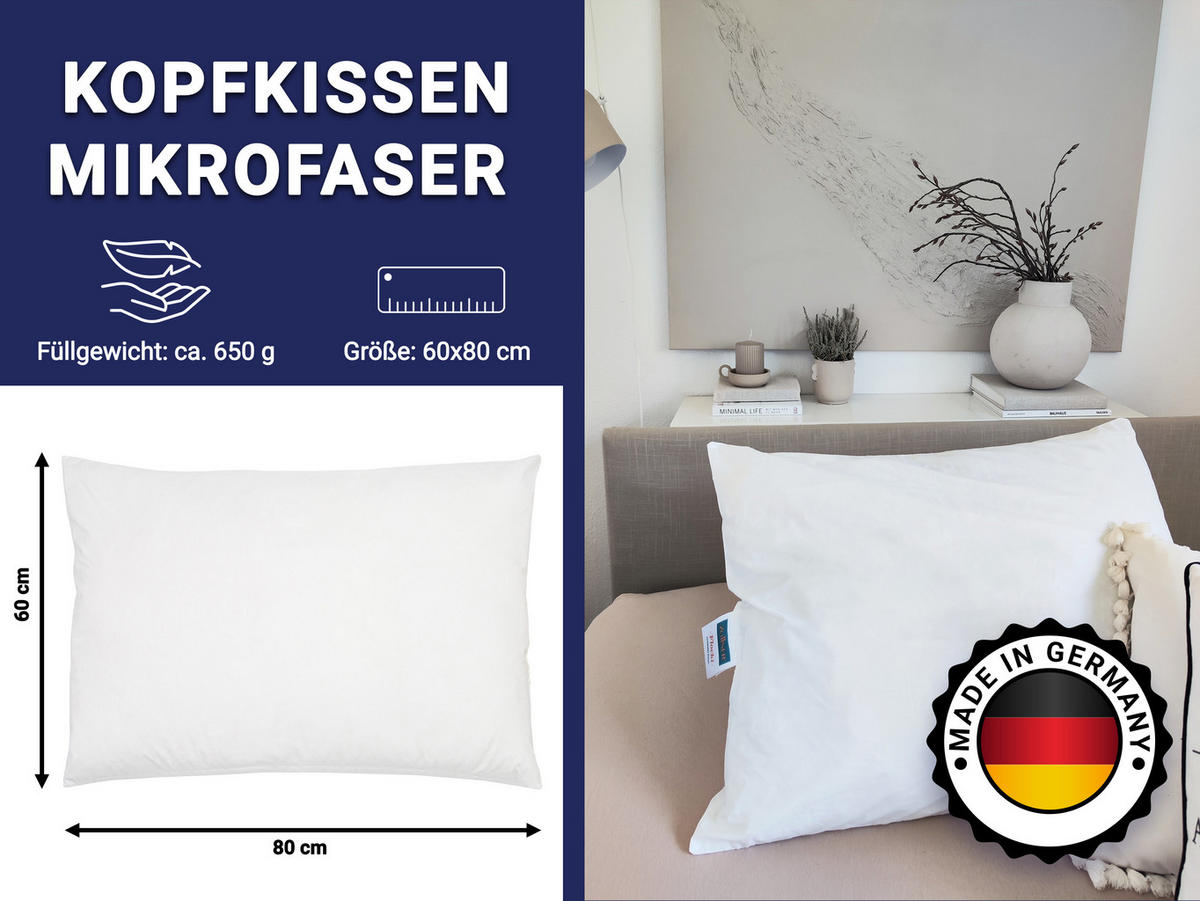 KISSEN, 60x80 cm, 65% Polyester, 35% Baumwolle, Weiß - Weiß, Textil (60/80cm) - Zollner