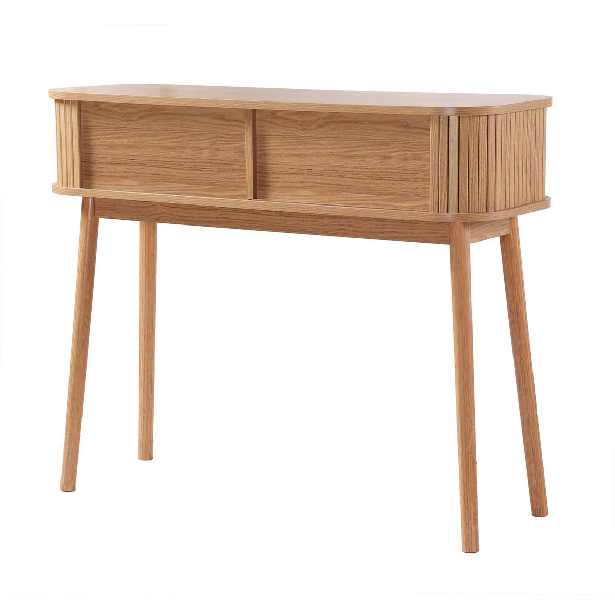 KONSOLE 2 schiebetüren ernest 100/35/80,5 cm - Eschefarben, Holzwerkstoff (43/35/80.5cm) - Calicosy