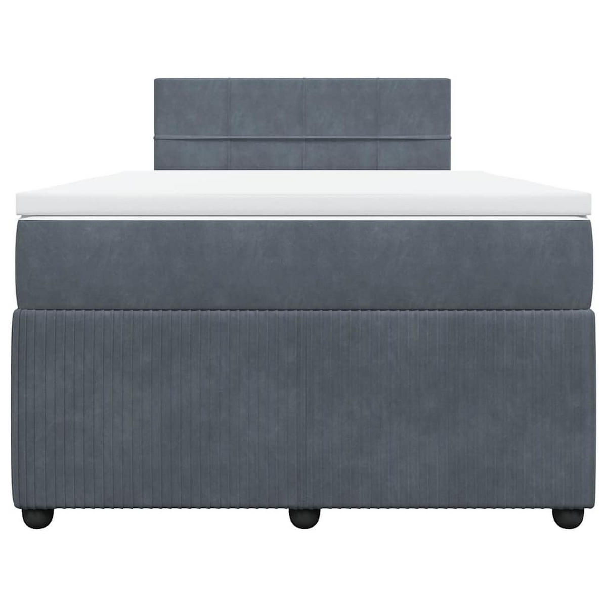 BOXSPRINGBETT Mit Matratze Dunkelgrau 120/200 Cm Samt - Grau, Textil (120/200cm) - vidaXL