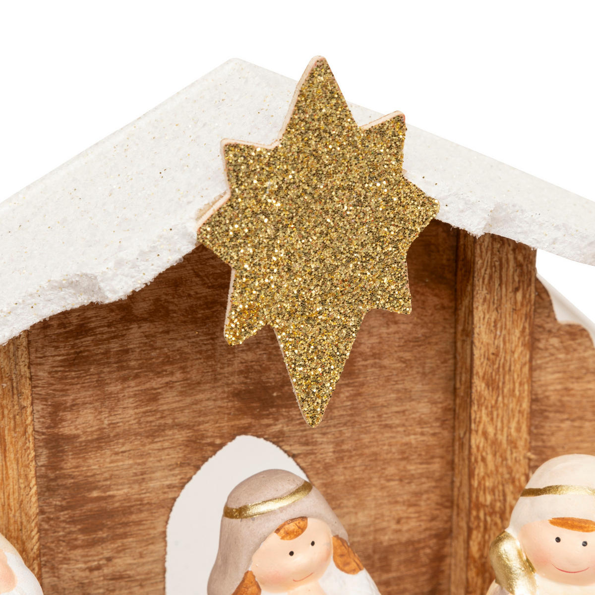 WEIHNACHTSKRIPPE 7 Figuren 33/16 cm - Multicolor, Holzwerkstoff (10.5/16/33cm) - Atmosphera Createur d´interieur