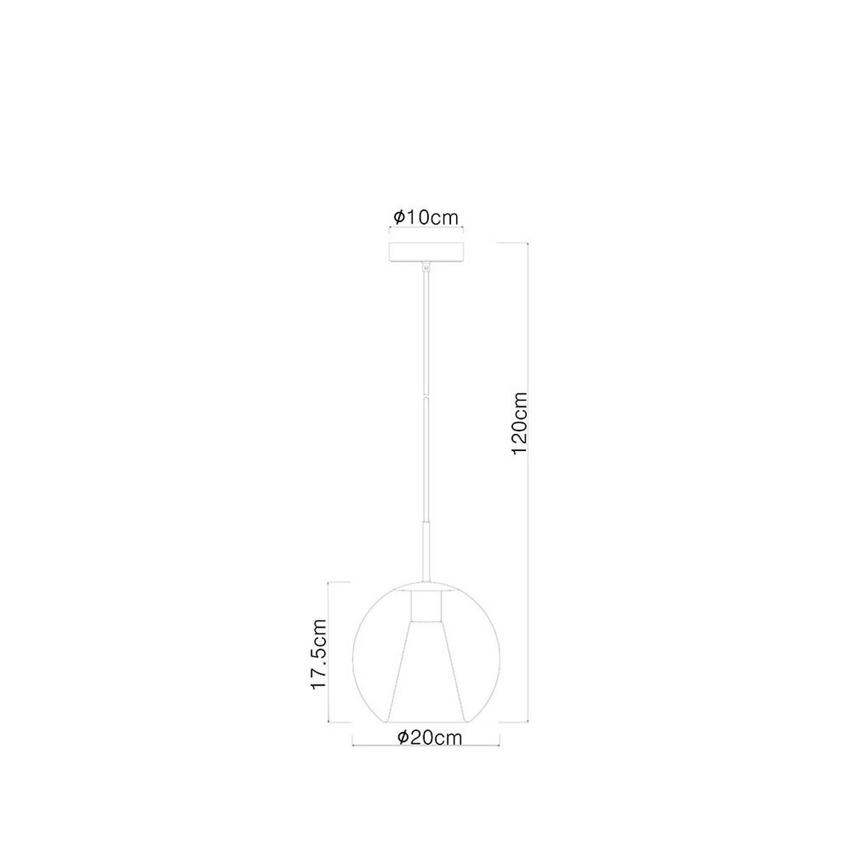 PENDELLEUCHTE BARRY Metall Glas Schwarz, rauchfarben - Schwarz, Glas (20/20/120cm) - Globo Lighting
