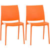 GARTENSTUHL 2er Set Kunststoff orange - Orange, Kunststoff (44/81/50cm) - CLP