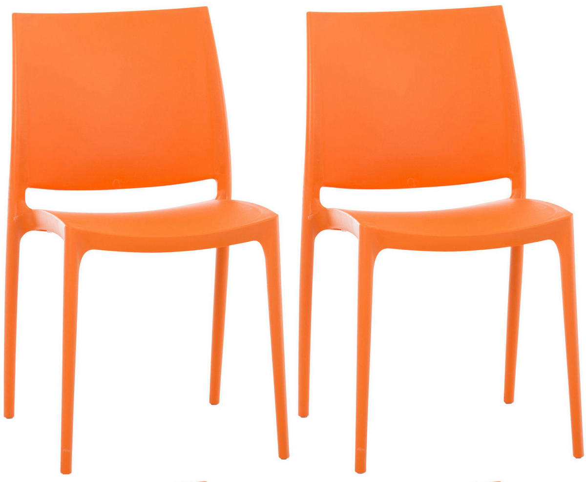 GARTENSTUHL 2er Set Kunststoff orange - Orange, Kunststoff (44/81/50cm) - CLP