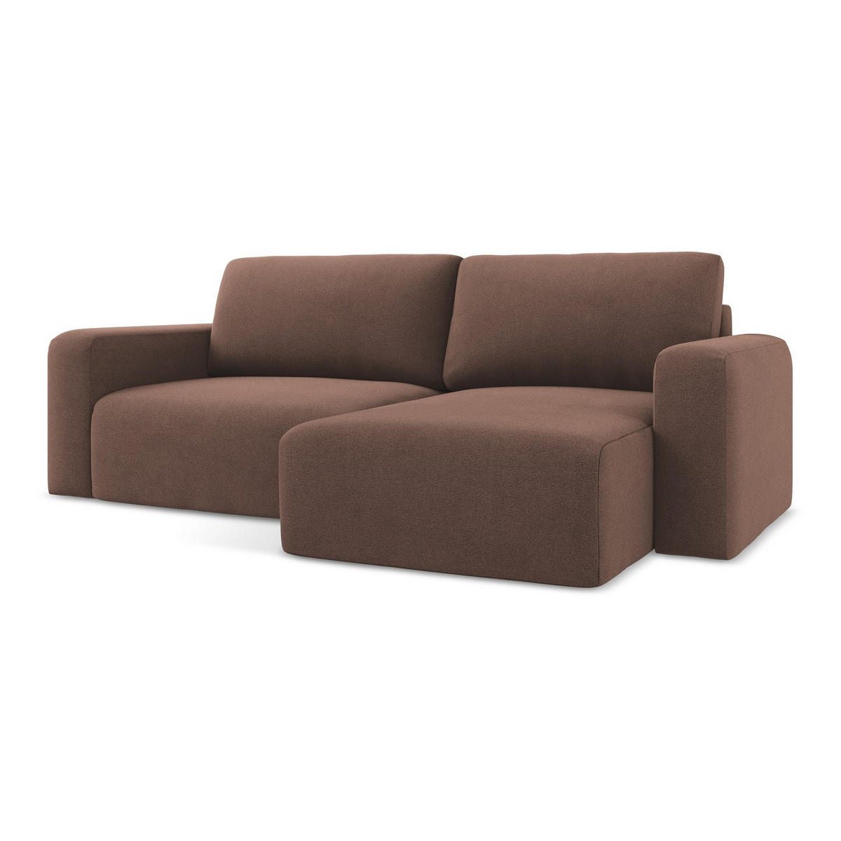 ECKSOFA mit Schlaffunktion rechts Strukturstoff Stoff Pink - Pink/Hellrosa, Kunststoff/Textil (244/149cm) - LaMiaSofa