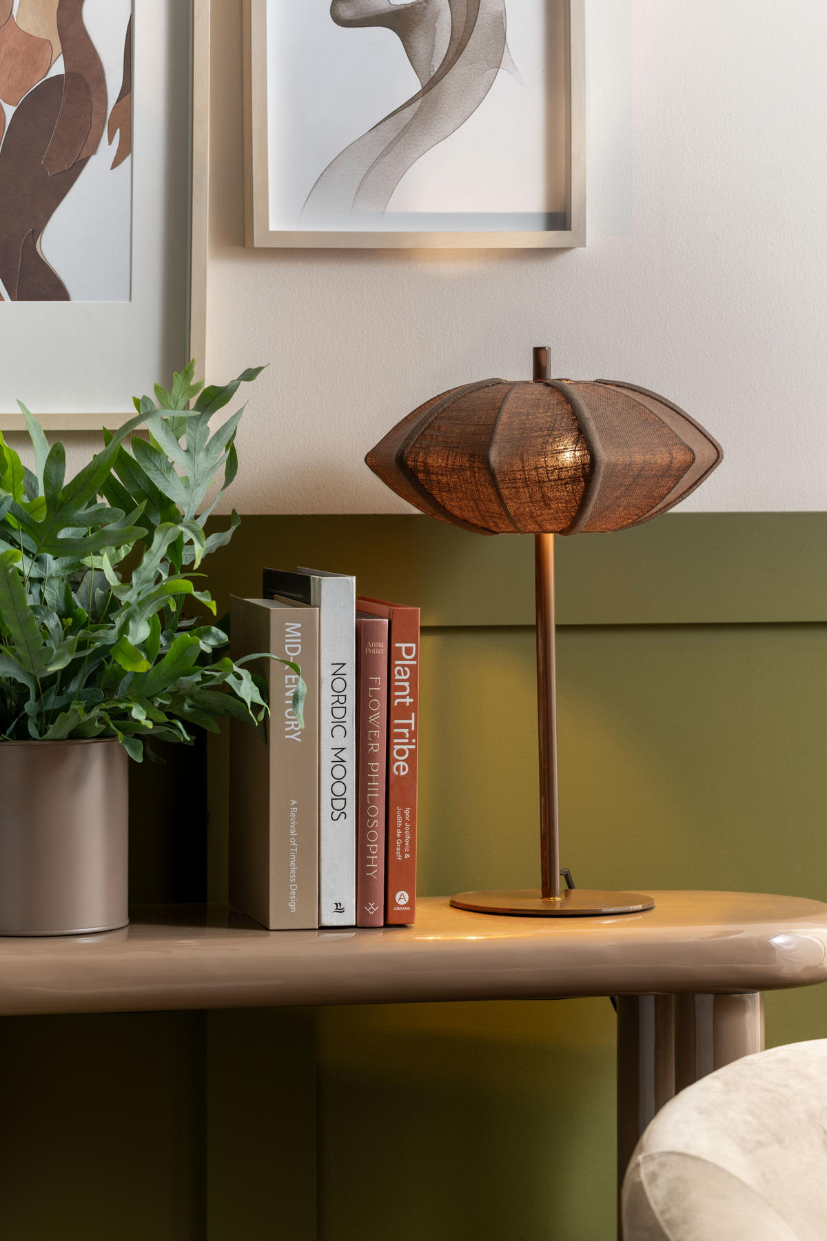 TISCHLAMPE Paris Disc - Braun - 49 cm - Multicolor, Metall (17.5/34/49cm) - Leitmotiv