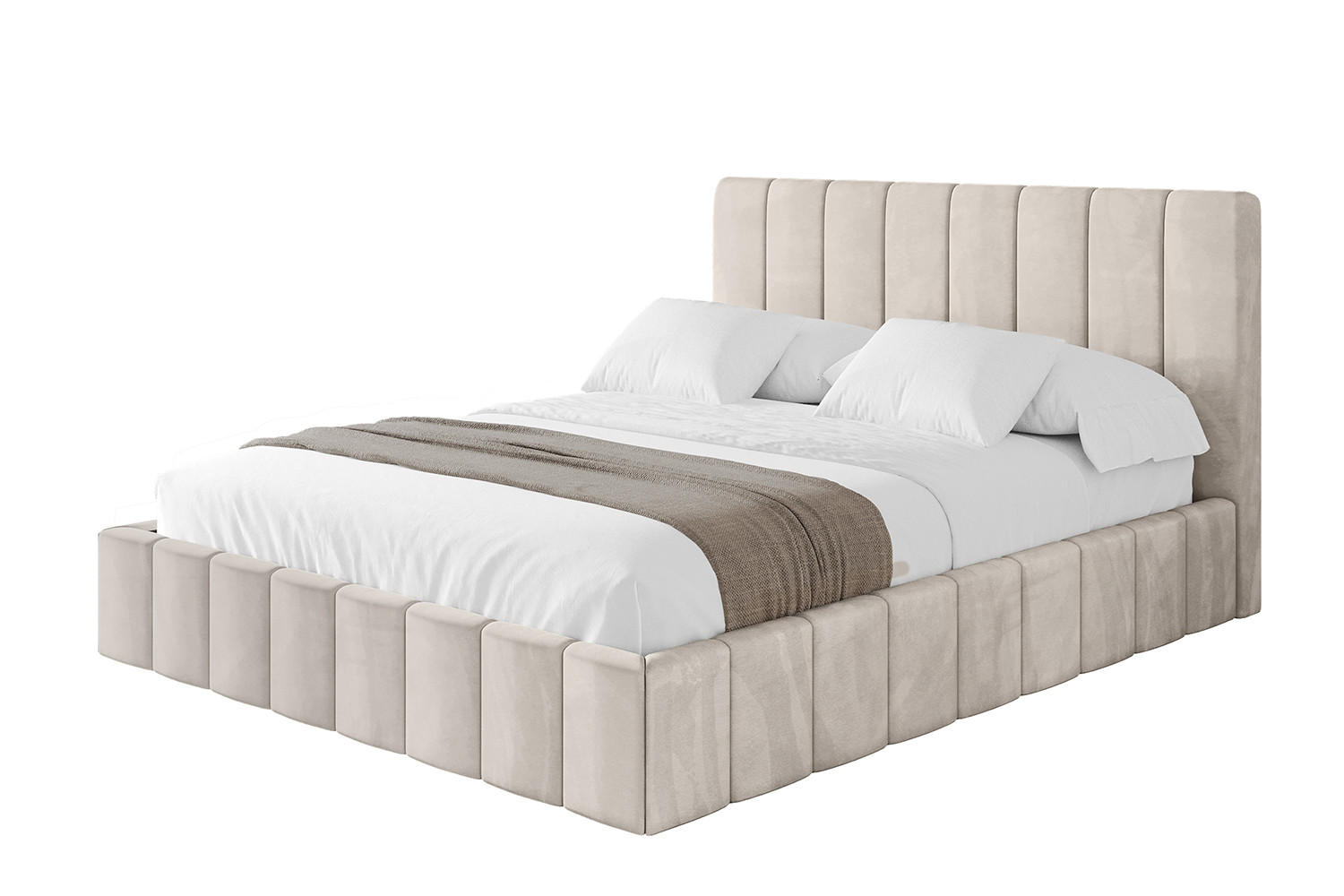 POLSTERBETT mit Bettkasten und Lattenrost, Boxbett ohne Matratze - FINO 180x200 Beige - Beige, Holzwerkstoff/Textil (180/200cm) - ALTDECOR