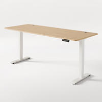 SCHREIBTISCH Elektrisch Höhenverstellbarer HomePro 200x80cm Weiß/Bambus mit Memory-Funktion, Anti-Kollisions Technologie - Hellgelb/Weiß, Holz (80/200/63.5cm) - Desktronic