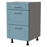 SCHUBLADENUNTERSCHRANK Bari D3/50 Grau / RAL 5024 pastellblau 50 / 50 / 82cm REJS Vollauszug - Blau/Grau, Holz/Holzwerkstoff (50/82/50cm) - Feldmann-Wohnen