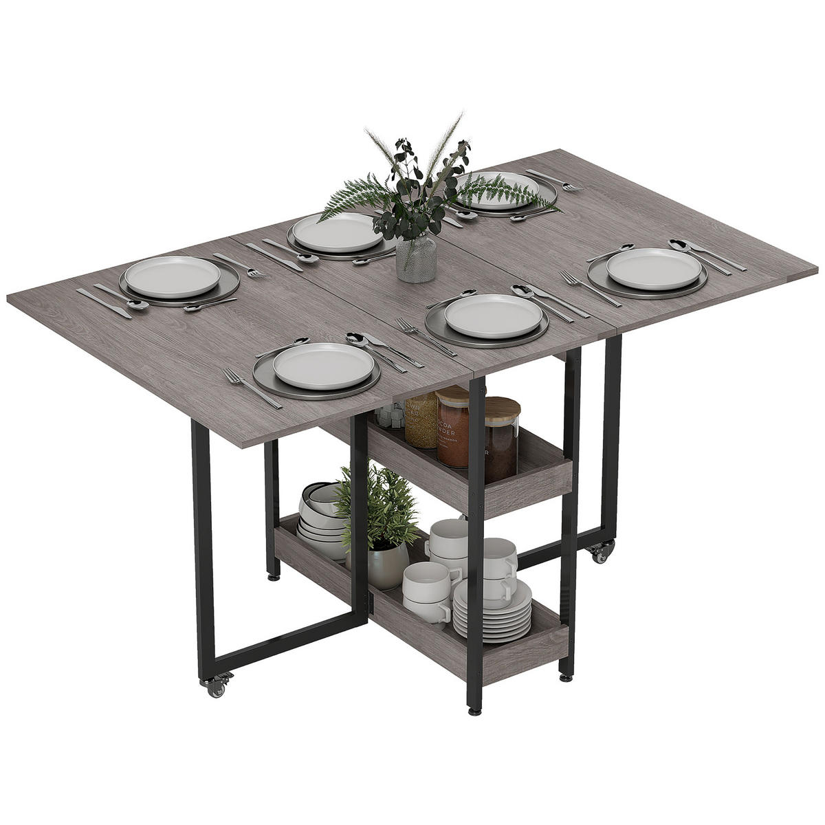 ESSTISCH Grau 133.4/80.0/75.0 - Grau, Holzwerkstoff (133.4/80/75cm)
