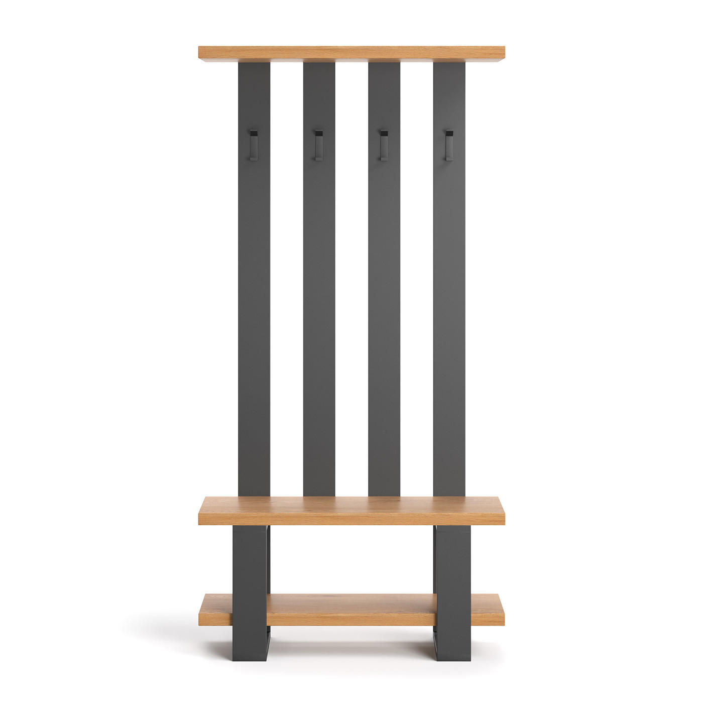 GARDEROBE Mount aus massivem Eichenholz 90 cm - Eichefarben/Naturfarben, Holz (90/180/35cm) - Danzz