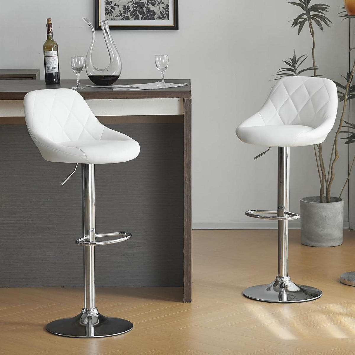 BARHOCKER 2er Set höhenverstellbar Weiß - Weiß, Kunststoff (40/83/40cm)