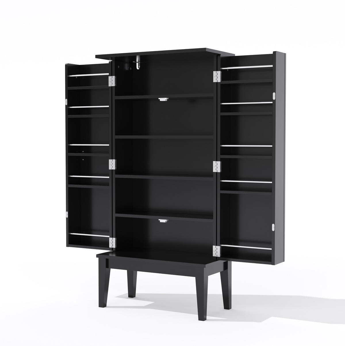 BUFFET 120/59/30 cm Schwarz aus MDF mit 2 Türen - Schwarz, Holzwerkstoff (30/120/59cm) - OKMYHOME