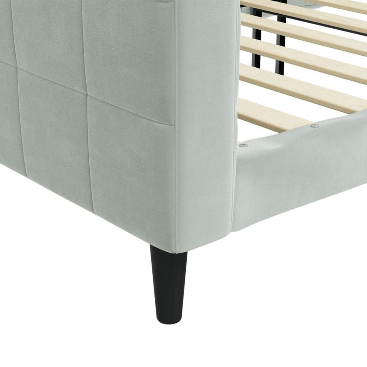 TAGESBETT Hellgrau 100/200 Cm Samt - Grau, Textil (100/200cm) - vidaXL