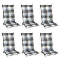 HOCHLEHNERAUFLAGE Sunny BK 120/50/6cm Blau-Kariert 6tlg - Blau, Textil (50/6/120cm) - Beautissu 