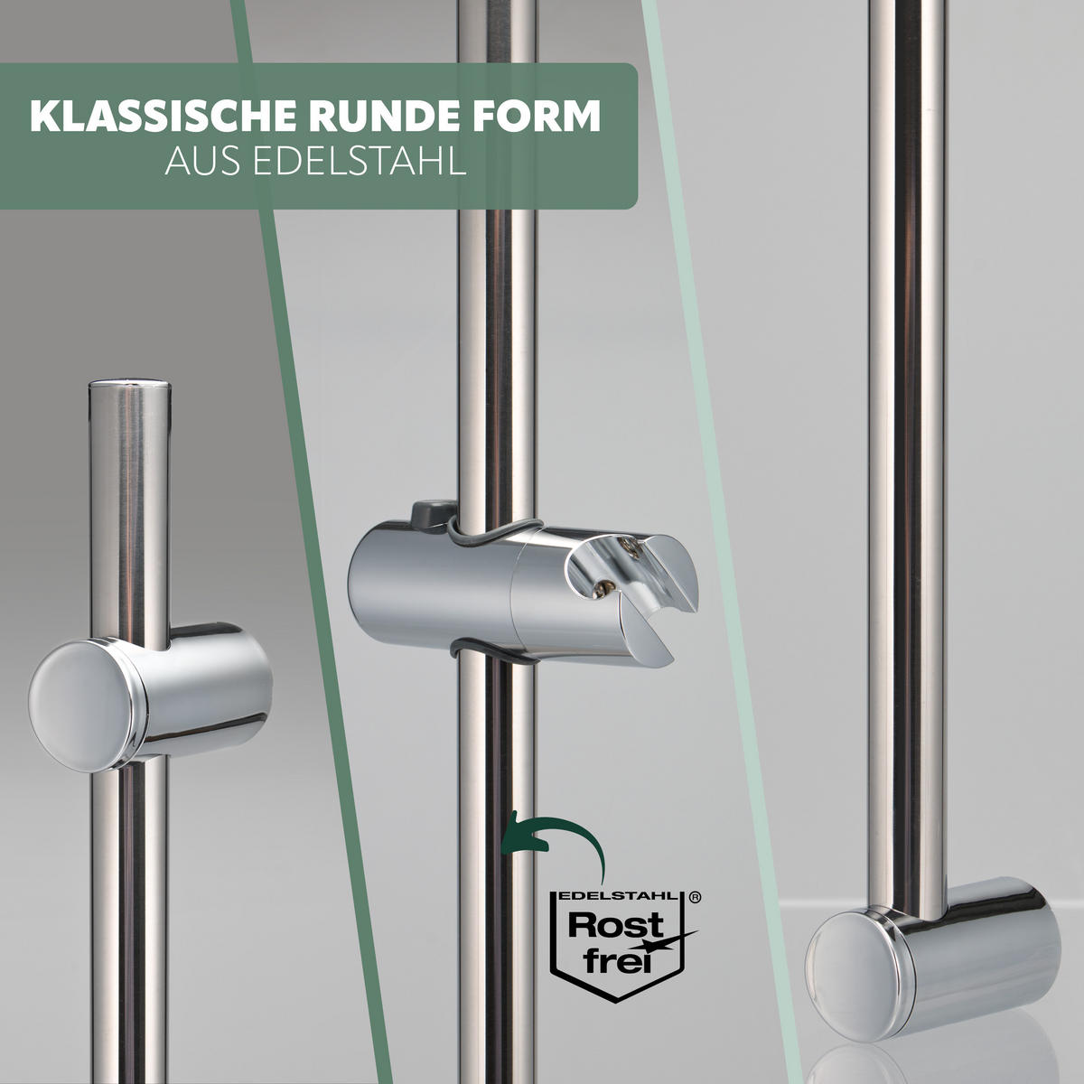 BRAUSESTANGE, silber, Edelstahl - Edelstahlfarben, Metall (11/71.5/7.5cm) - bremermann