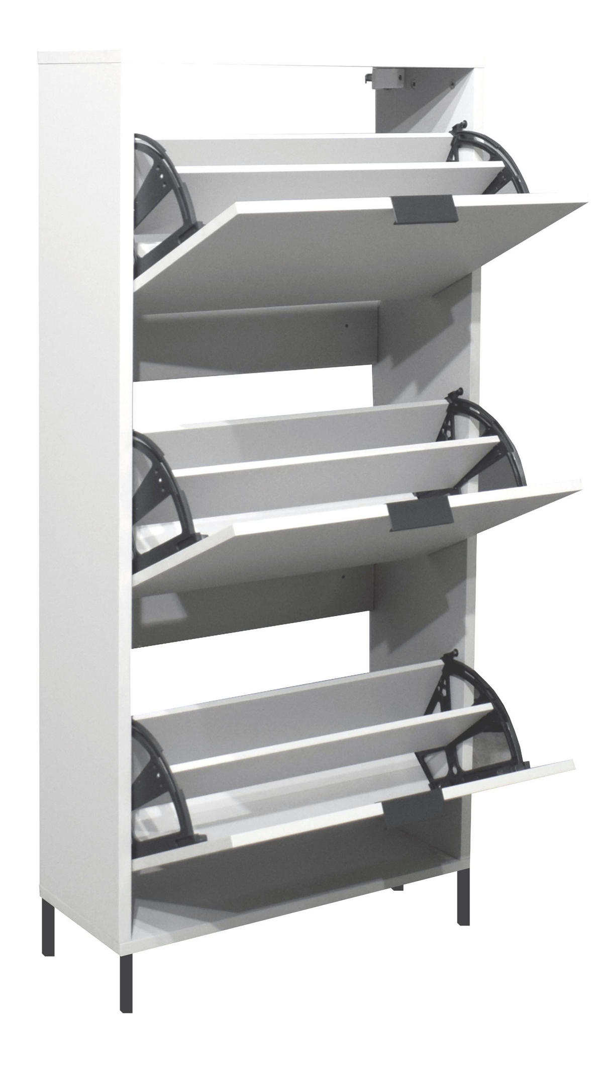 SCHUHSCHRANK Erna 61x25x141 Kreidegrau matt Lack - Hellgrau, Holzwerkstoff (61/141/25cm) - 58aufmkessel