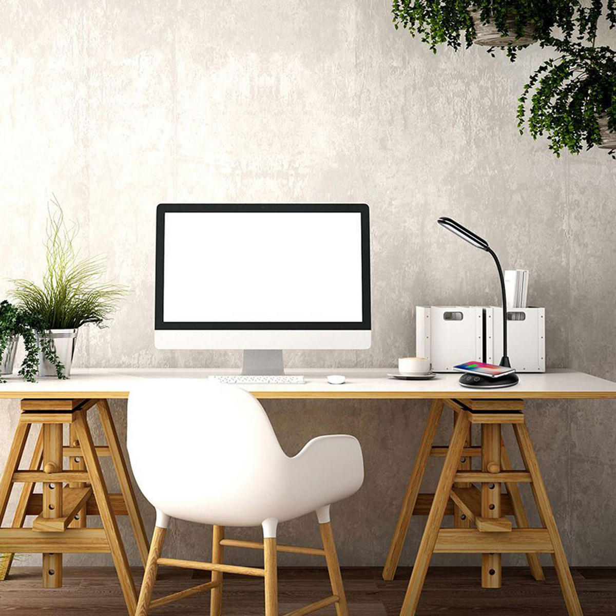 LED TISCHLEUCHTE Kunststoff Schwarz - Schwarz, Metall (14.3/12.7/31cm)