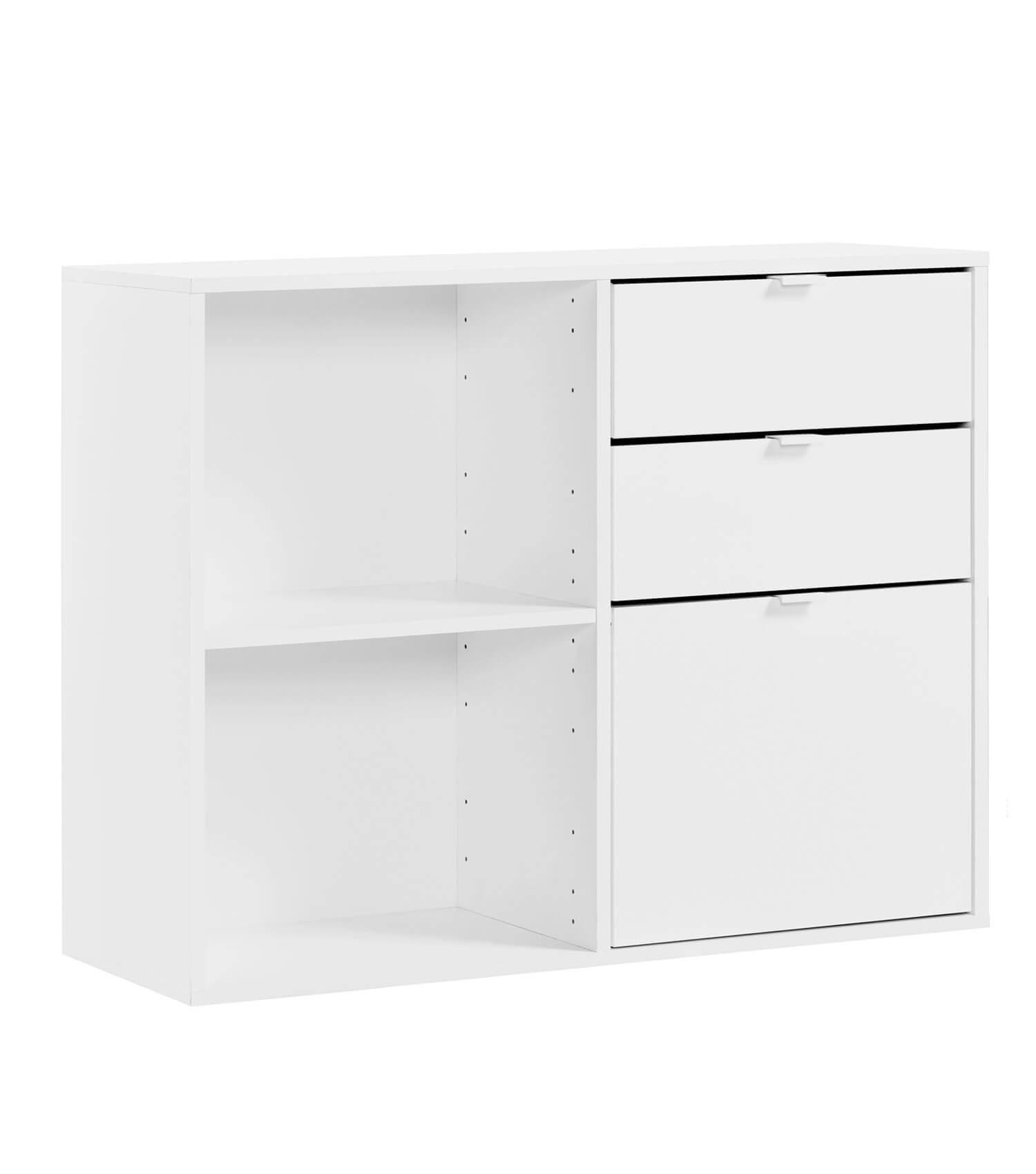 AKTENREGAL Der Verstauer - Weiß, Holzwerkstoff (108/75/35cm) - Mokebo